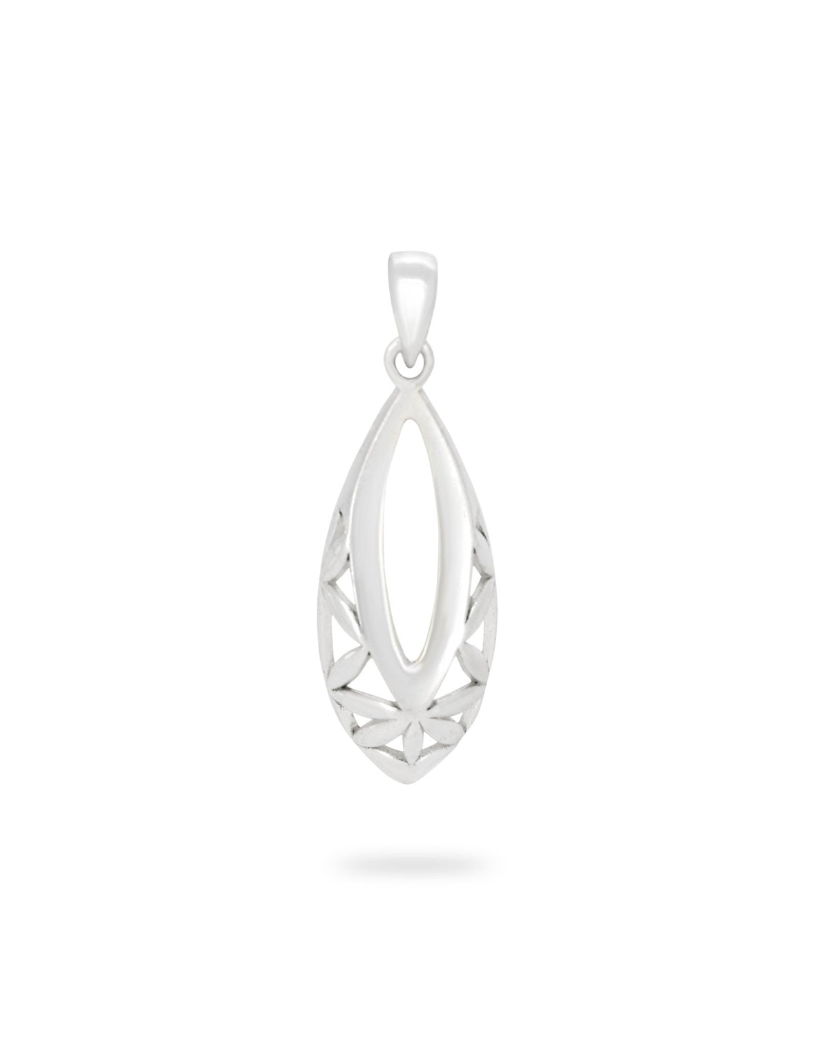 Flower of Life Teardrop Pendant, Sterling Silver - Charms & Pendants