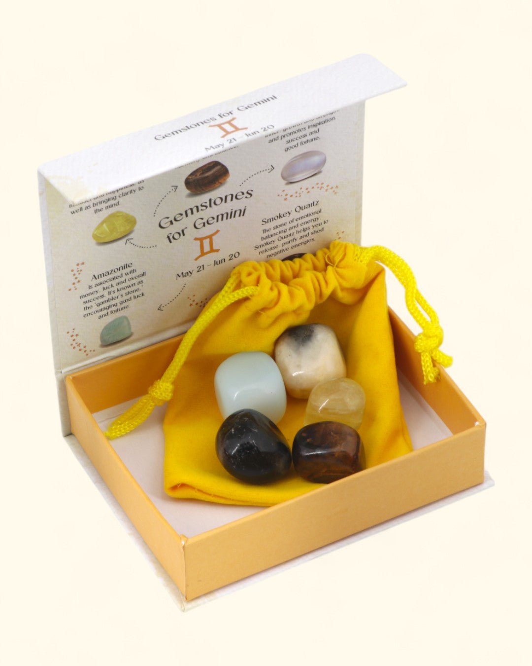 Gemini Zodiac Candle & Crystal Tumblestone Set - Candles