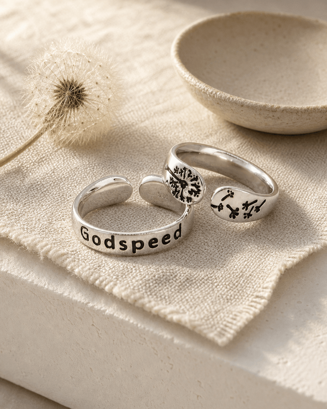 Godspeed Inspirational Adjustable Sterling Silver Ring - Rings