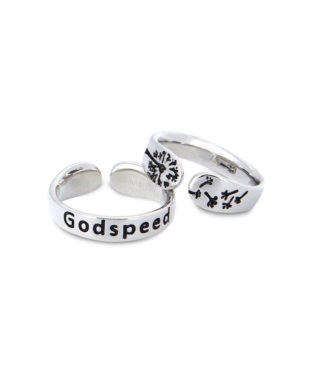 Godspeed Inspirational Adjustable Sterling Silver Ring - Rings