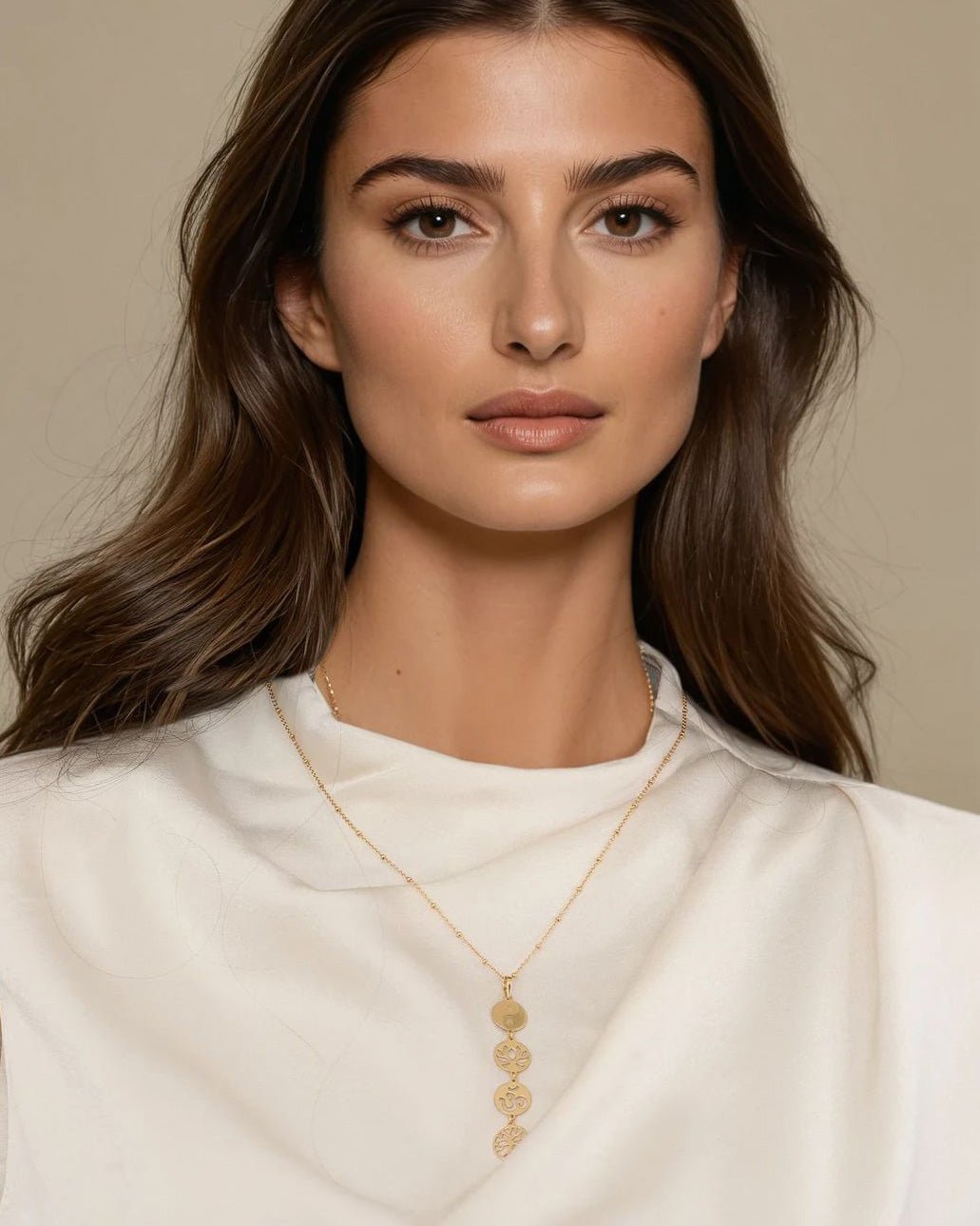 Gold Plated Lotus, Yin Yang, Tree of Life, Om Neckalce - Necklaces