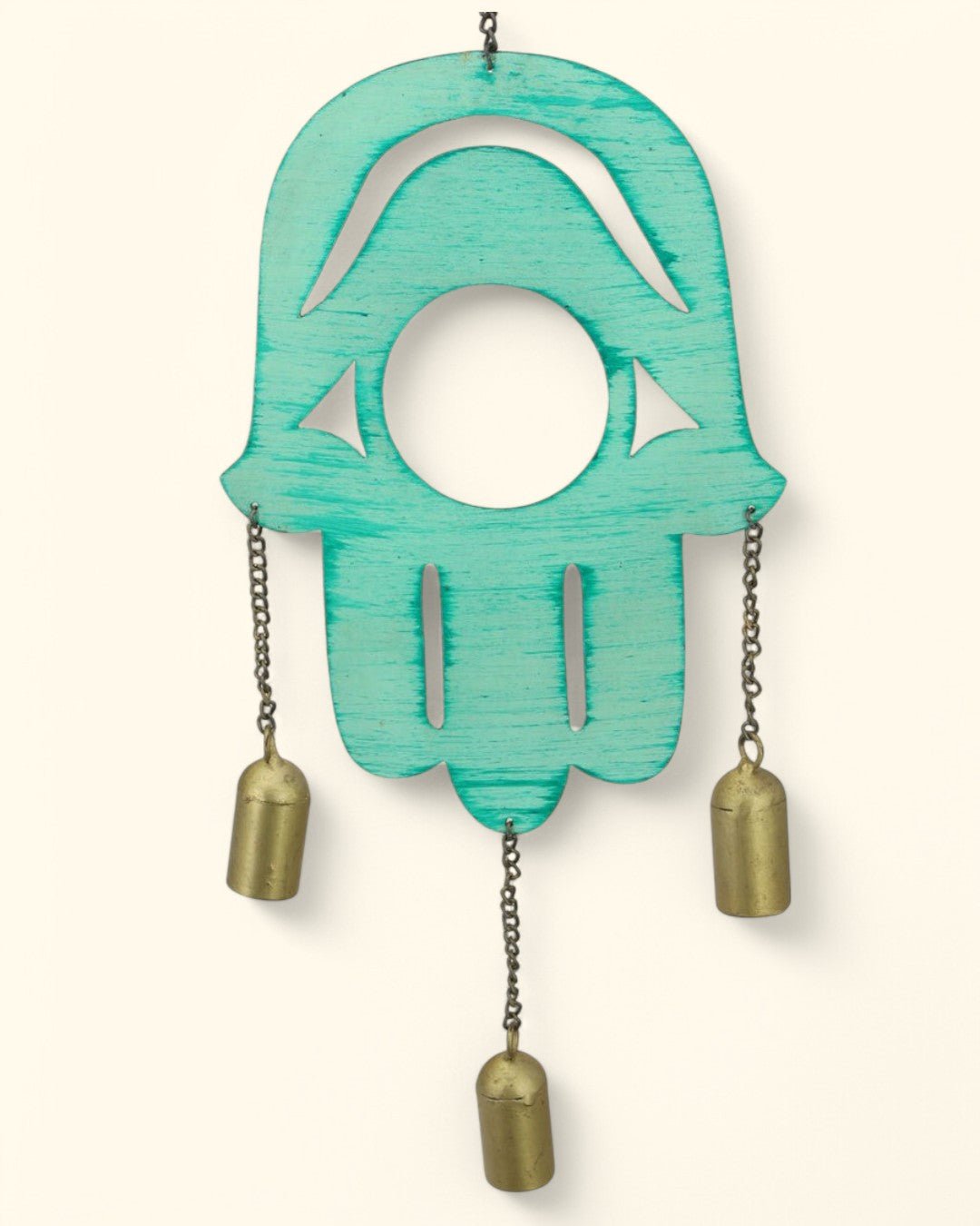 Hamsa Patina Wind Chime, Fair Trade - Wall Art