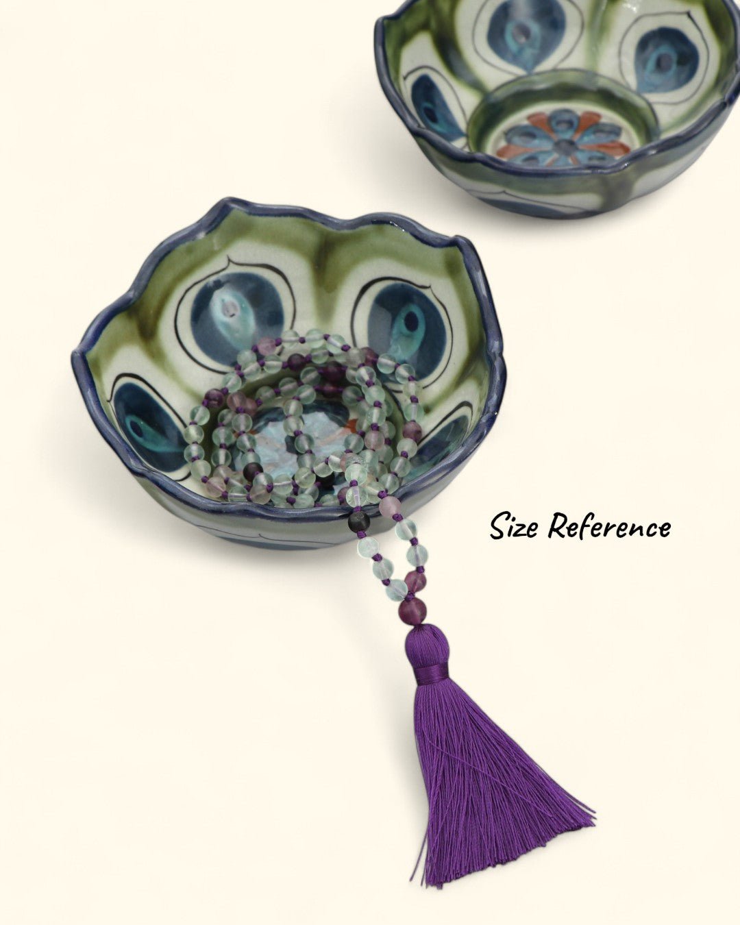 Hand - Painted Lotus Ceramic Bowl Set – Versatile Food - Safe or Decorative Dishes (Set of 2) - Bowls