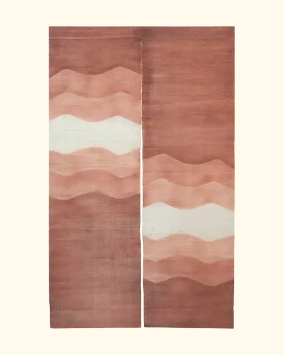 Hand Painted Sunset Waves Noren - Room Dividers
