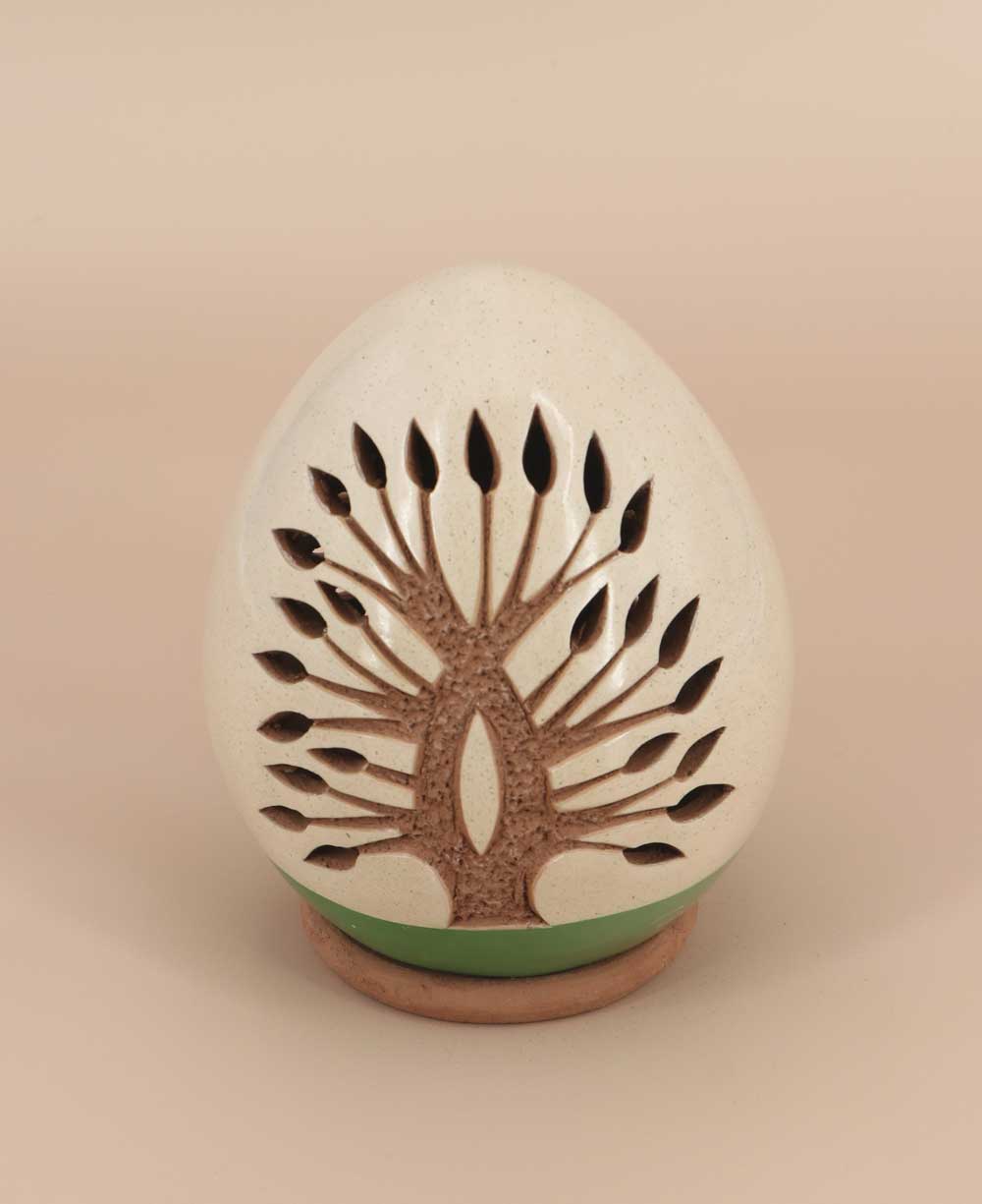 Handcrafted Tree of Life Ceramic Luminary / Tea Light Holder - Lamps Small