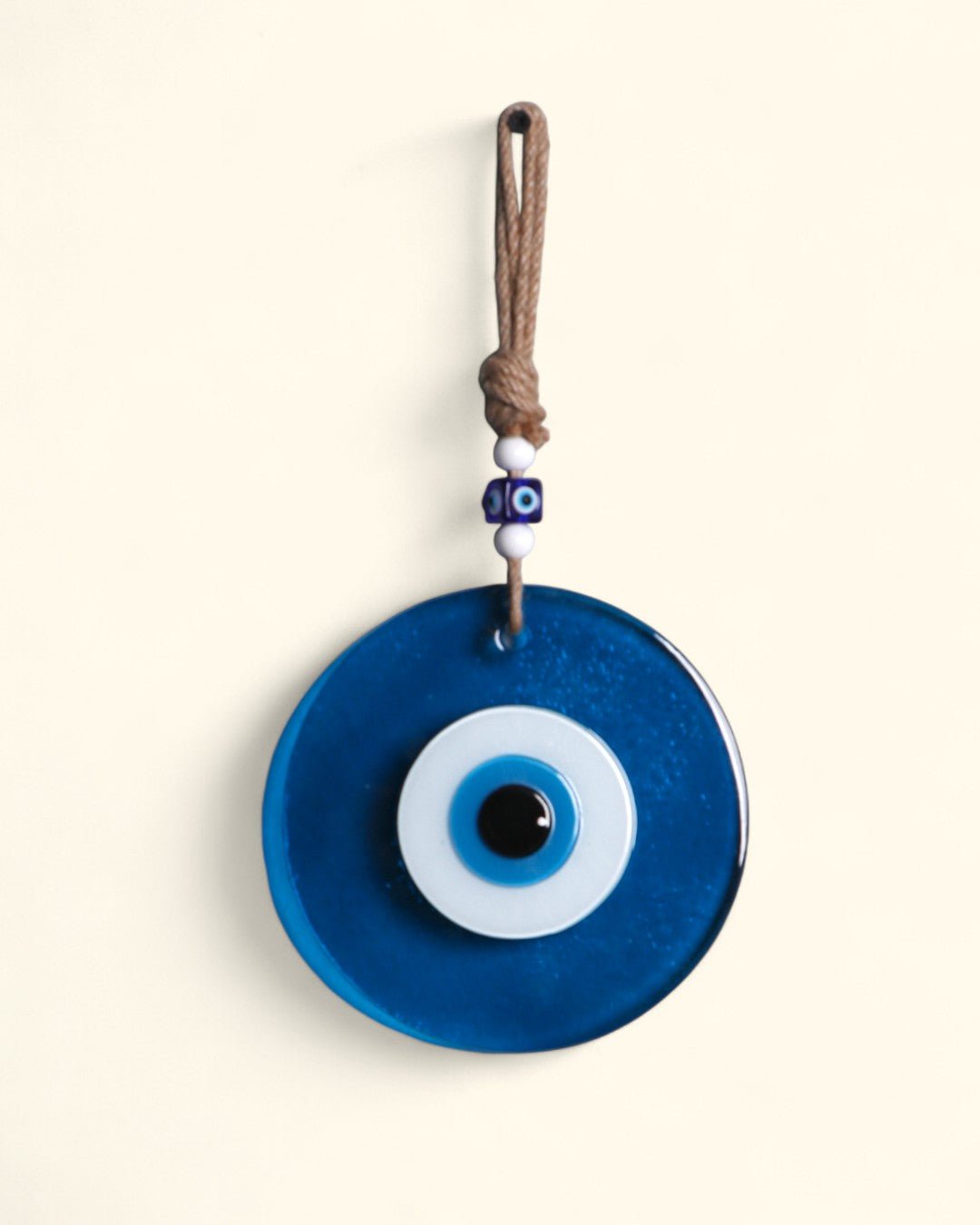 Handmade Murano Glass Evil Eye Wall Ornament - Wall Hanging Light Blue