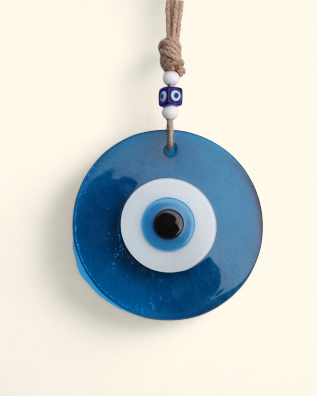 Handmade Murano Glass Evil Eye Wall Ornament - Wall Hanging Light Blue