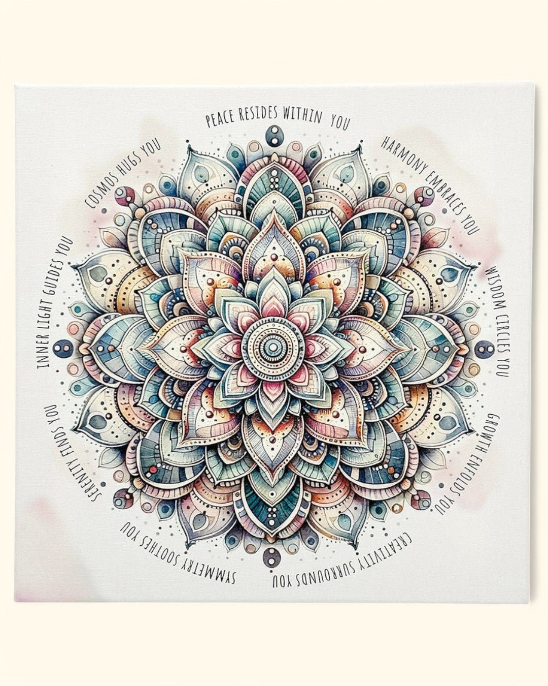 Harmony And Wisdom Mandala Inspirational Canvas Print - Posters, Prints, & Visual Artwork