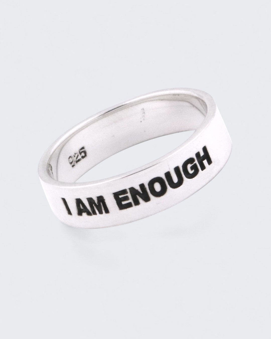 I am Enough Inspirational Sterling Simple Band Ring - Rings Size 7