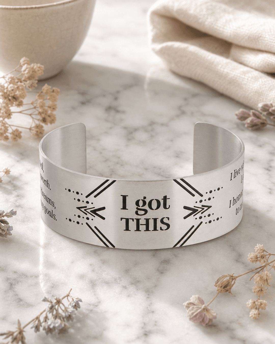 I Got This Affirmation Stainless Steel Adjustable Cuff Bracelet - Bracelets