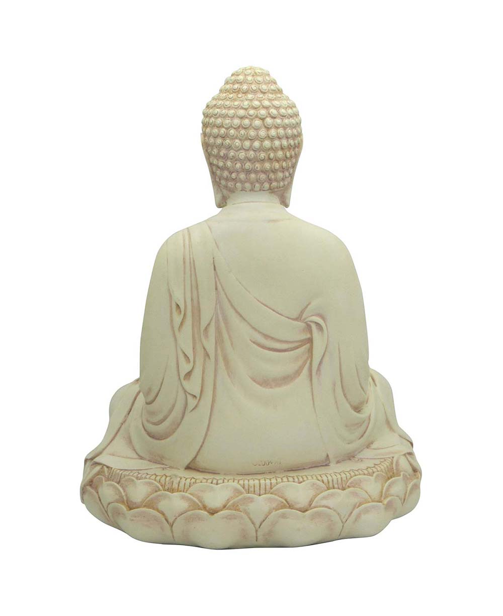 Imperfectly Perfect Cream Earth Touching Buddha Statue - Sculptures & Statues