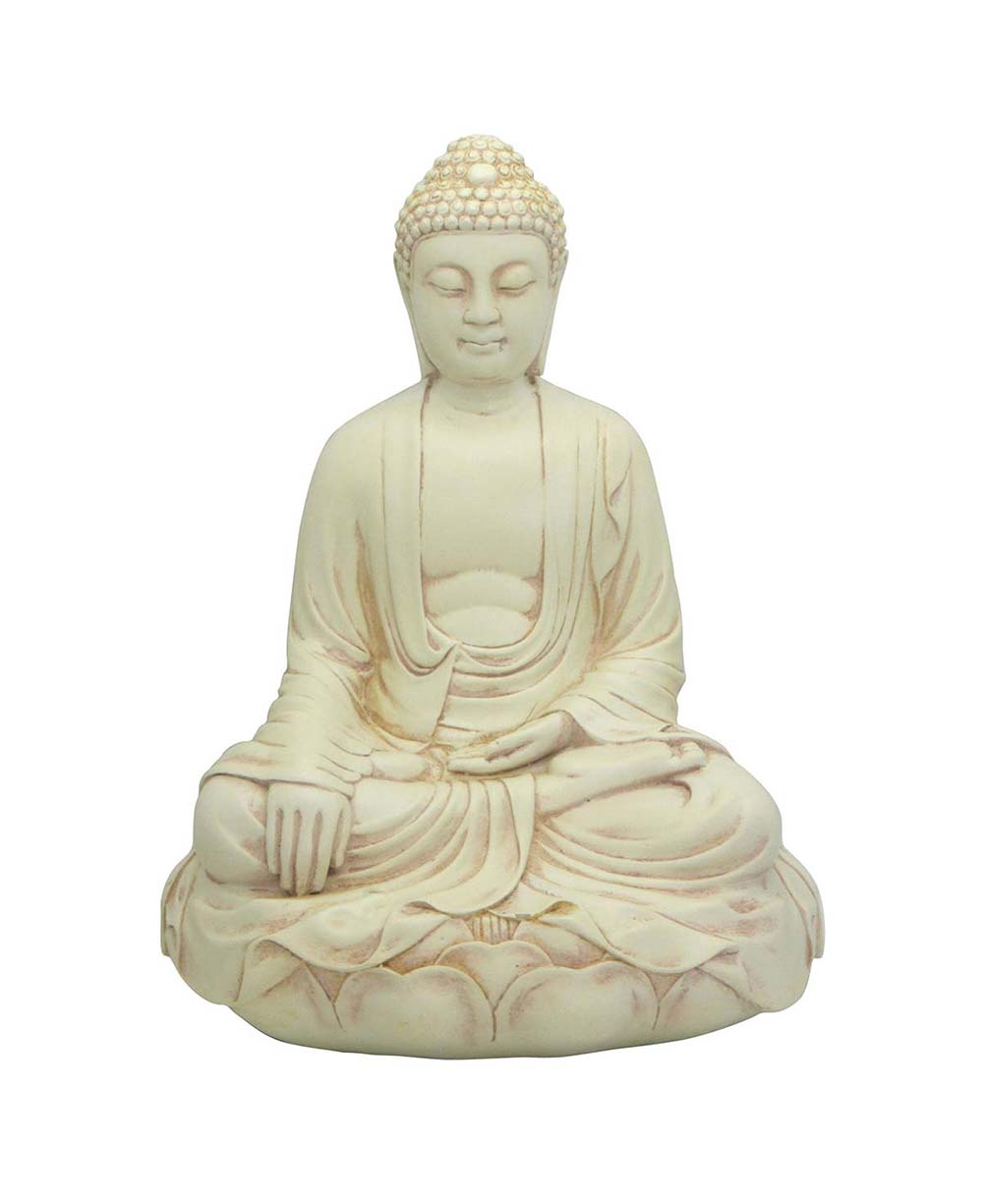 Imperfectly Perfect Cream Earth Touching Buddha Statue - Sculptures & Statues