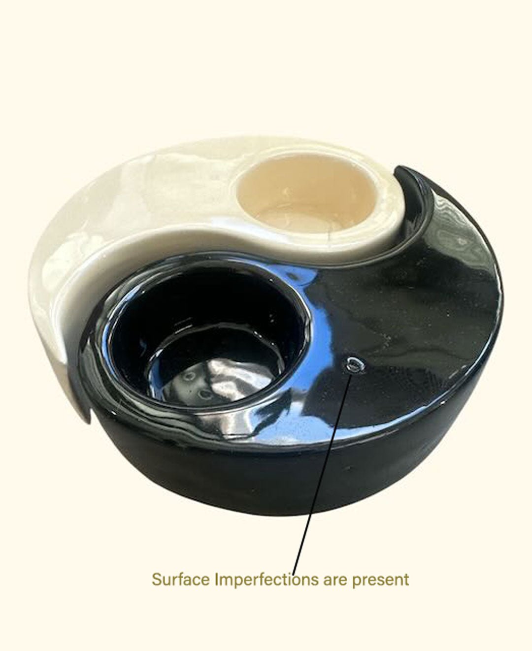 Imperfectly Perfect Yin Yang Tealight Candle Holder – 2 - Piece Ceramic Set - Candle Holder