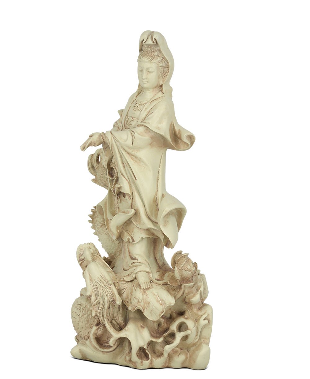 Kuan Yin on Dragon Statue - Sculptures & Statues