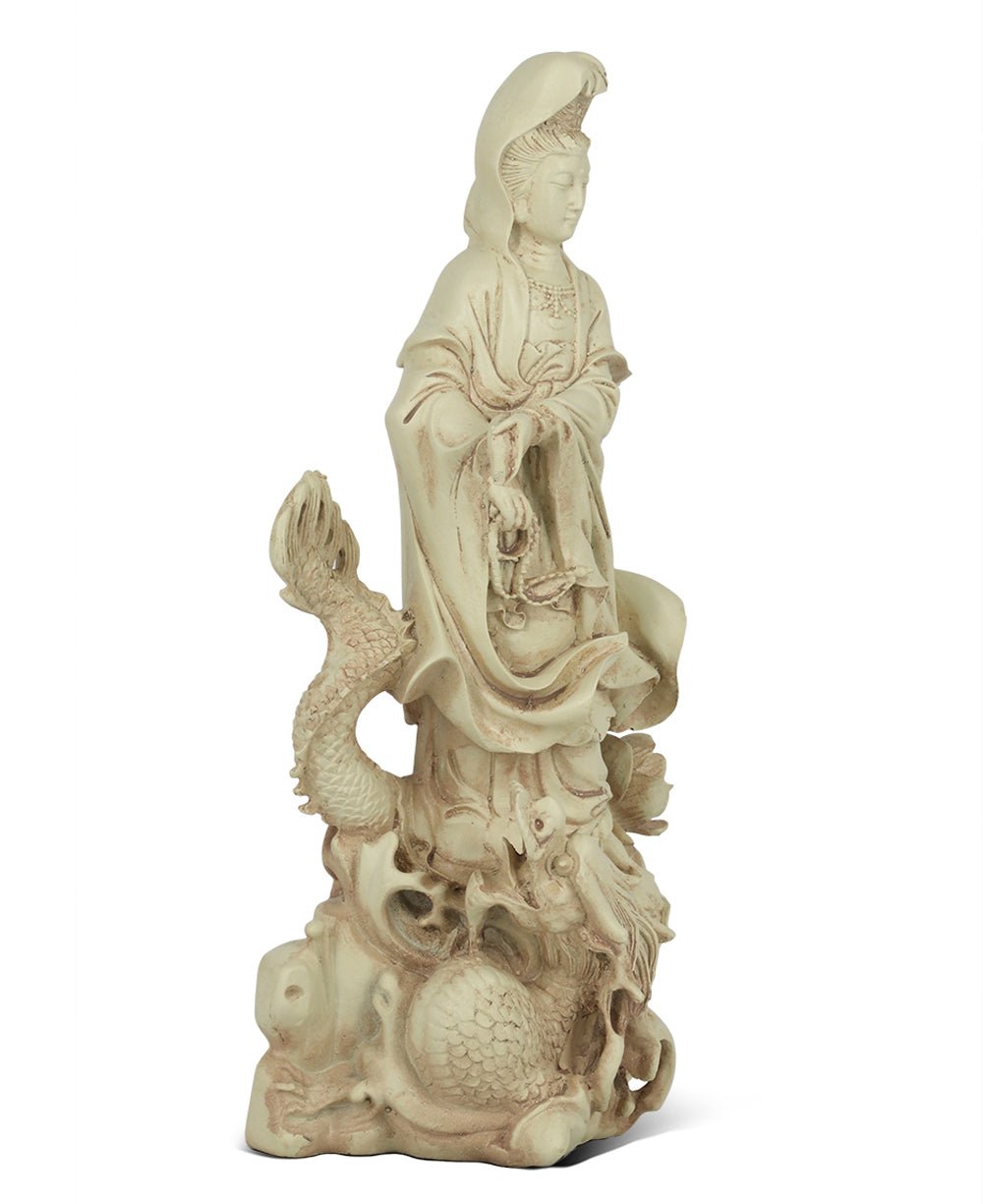 Kuan Yin on Dragon Statue - Sculptures & Statues
