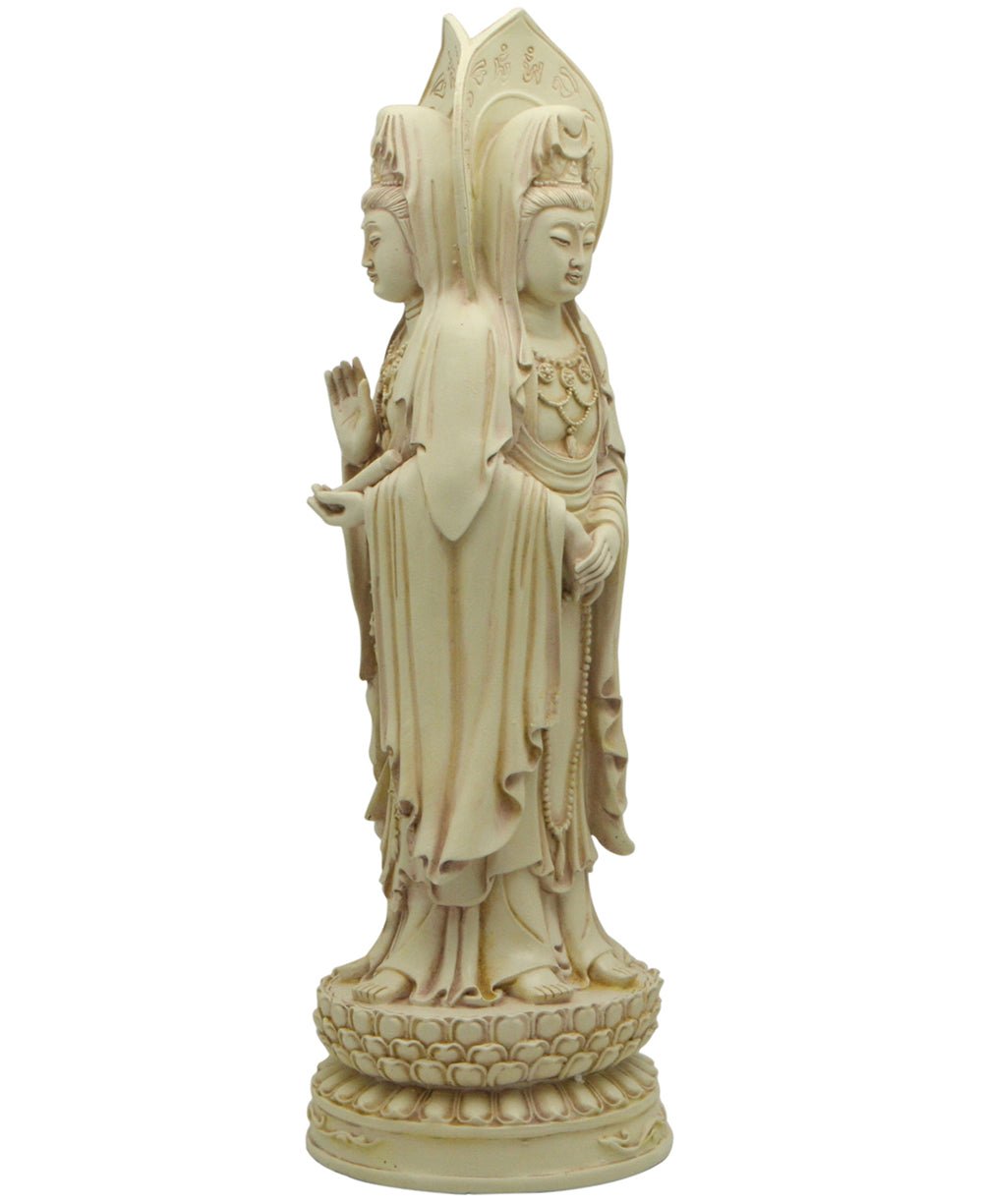 Kuan Yin Standing in Different Poses, Three Sided Statue - Sculptures & Statues