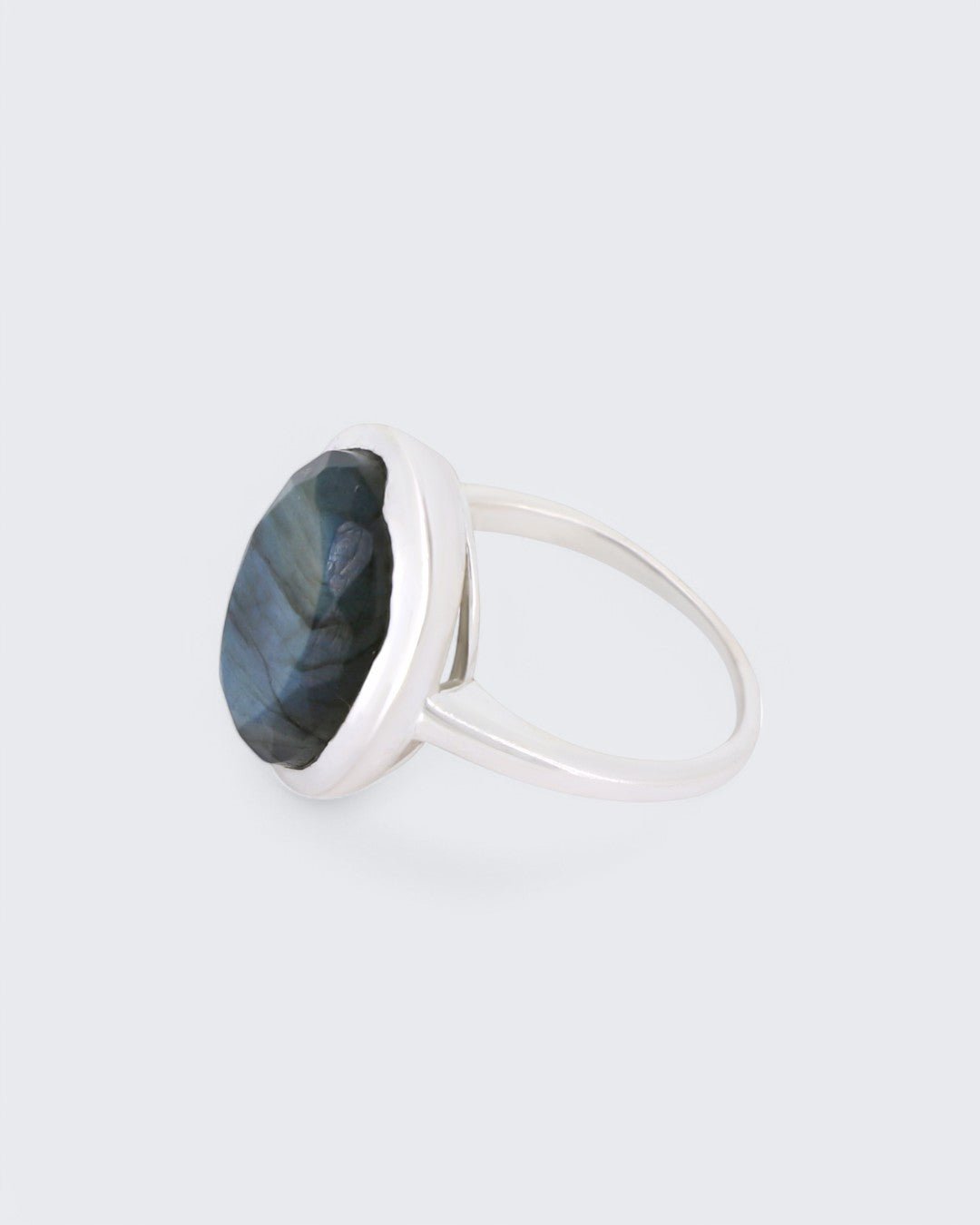 Labradorite Oval Sterling Silver Ring - Rings Size - 6