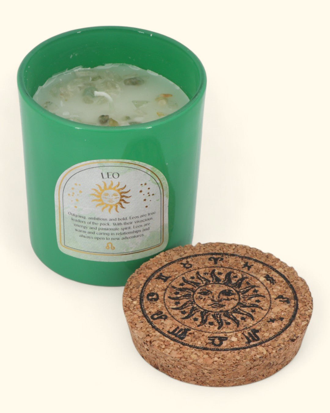 Leo Zodiac Candle & Crystal Tumblestone Set - Candles