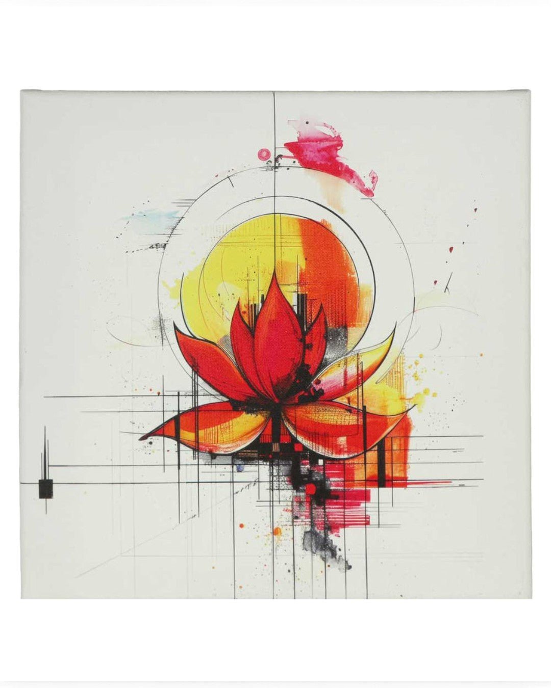 Lotus And Light Artistic Canvas Print Wall Art - Posters, Prints, & Visual Artwork