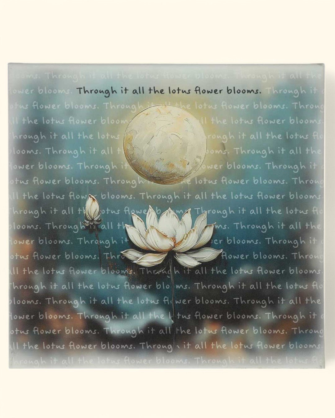 Lotus and Moon Inspirational Canvas Art - Posters, Prints, & Visual Artwork