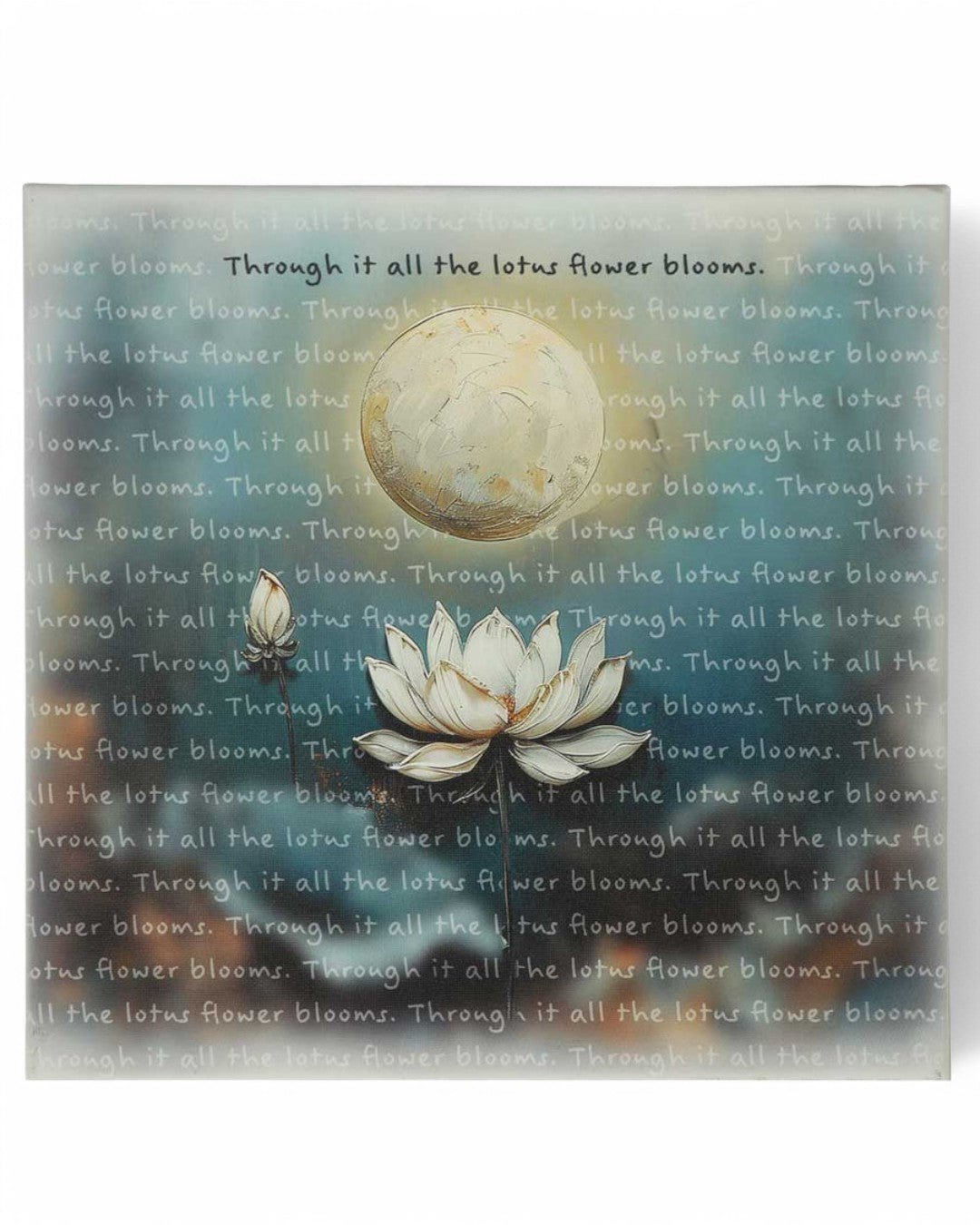 Lotus and Moon Inspirational Canvas Art - Posters, Prints, & Visual Artwork