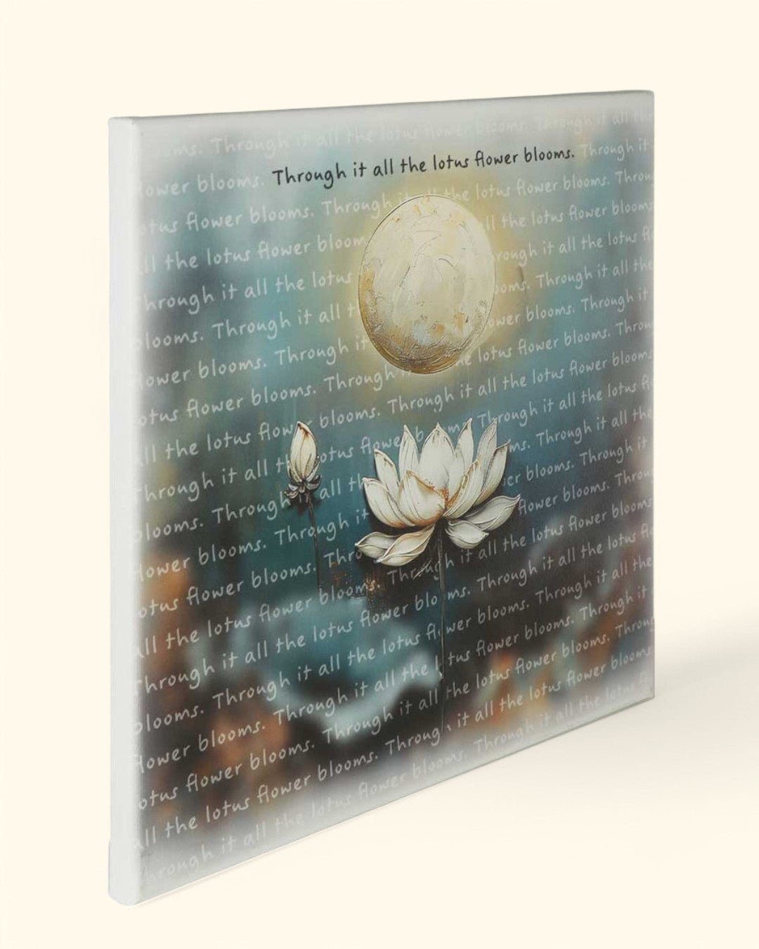 Lotus and Moon Inspirational Canvas Art - Posters, Prints, & Visual Artwork