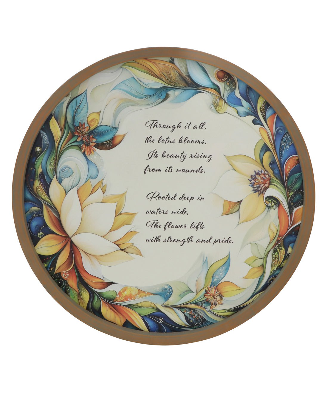 Lotus Bloom Inspirational Round Wall Art - Posters, Prints, & Visual Artwork