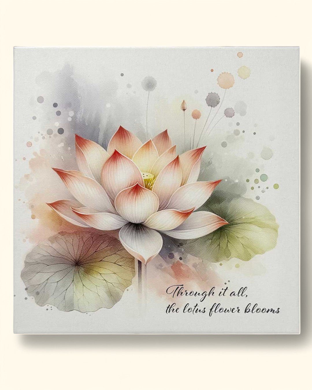 Lotus Inspirational Wall Canvas - Posters, Prints, & Visual Artwork