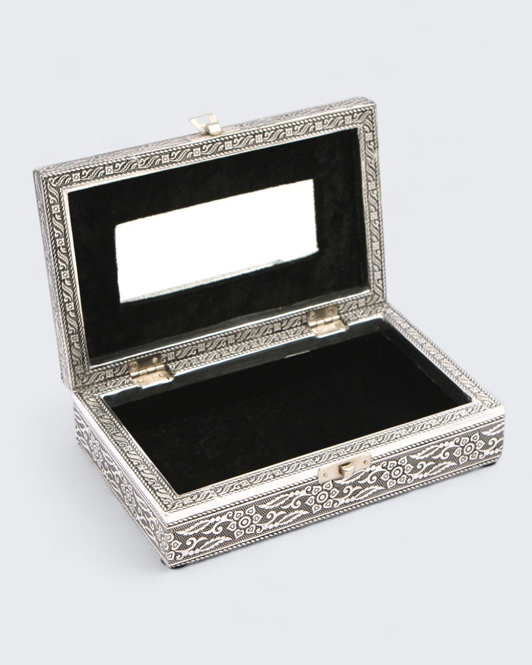 Lotus Mandala Embossed Mala Box with Mirror – Fair Trade Jewelry Holder - Jewelry Boxes