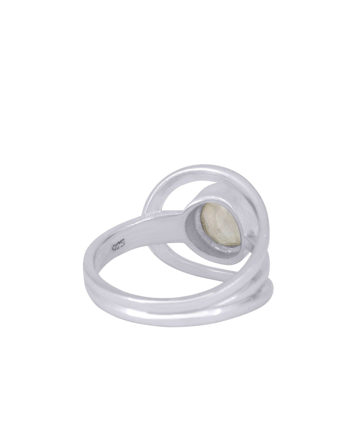 Magical Moonstone Sterling Silver Loop Ring - Rings Size 6