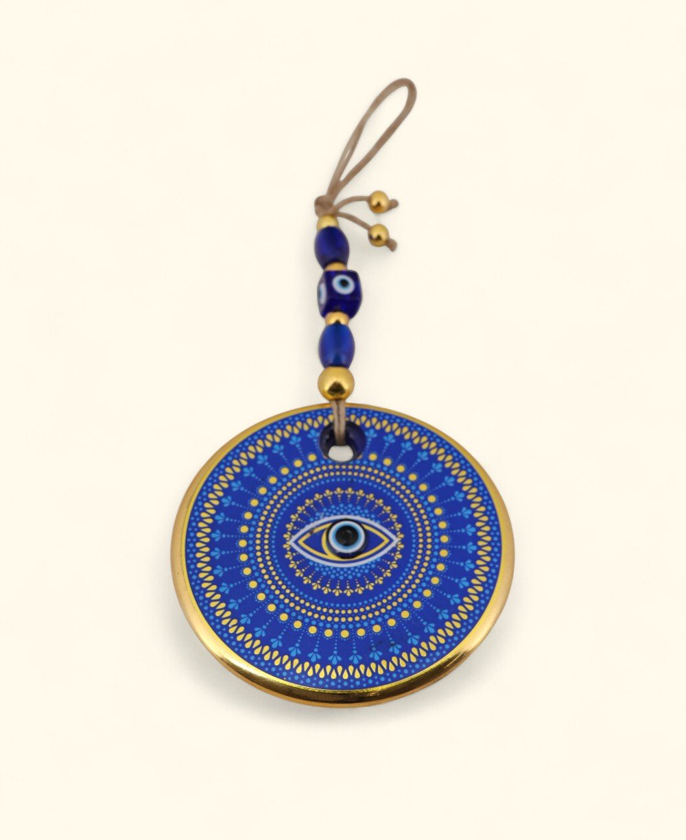 Mandala - Inspired Evil Eye Glass Ornament – Medium - Wall Hanging