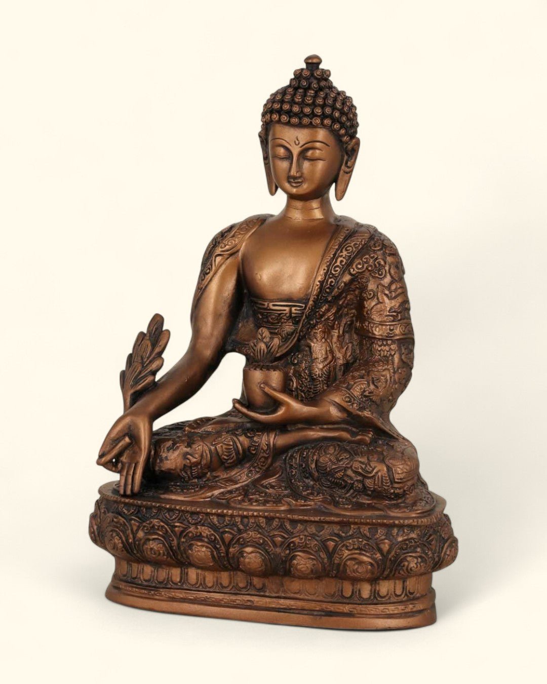 Medicine Buddha Statue Bronze Color - Sculptures & Statues