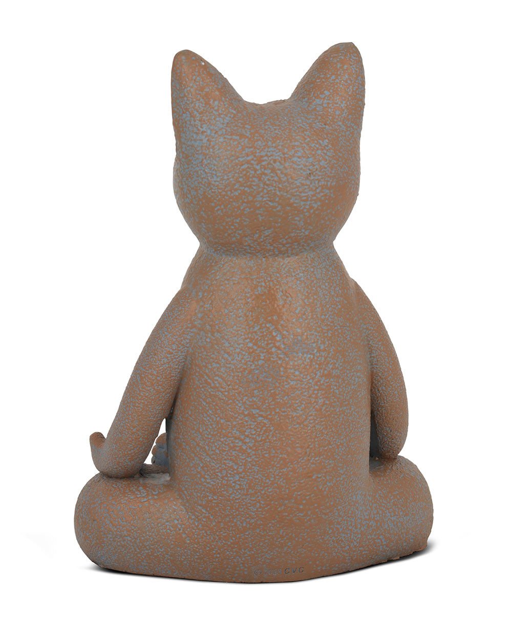 Meditating Cat Statue, Textured Finish - Sculptures & Statues
