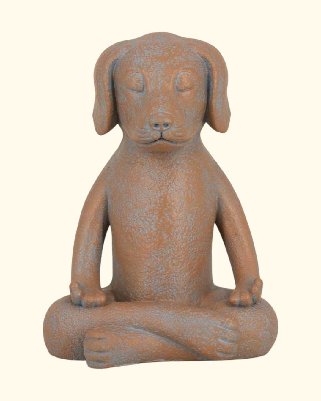 Meditating Dog Statue, Terra Cotta Finish - Sculptures & Statues