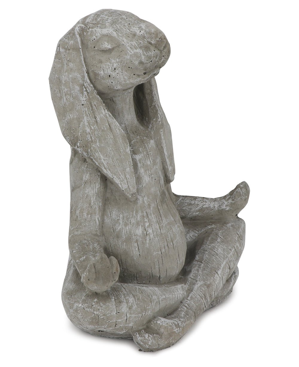 Meditating Karma Bunny Rabbit Concrete Garden Statue Made in USA - Sculptures & Statues