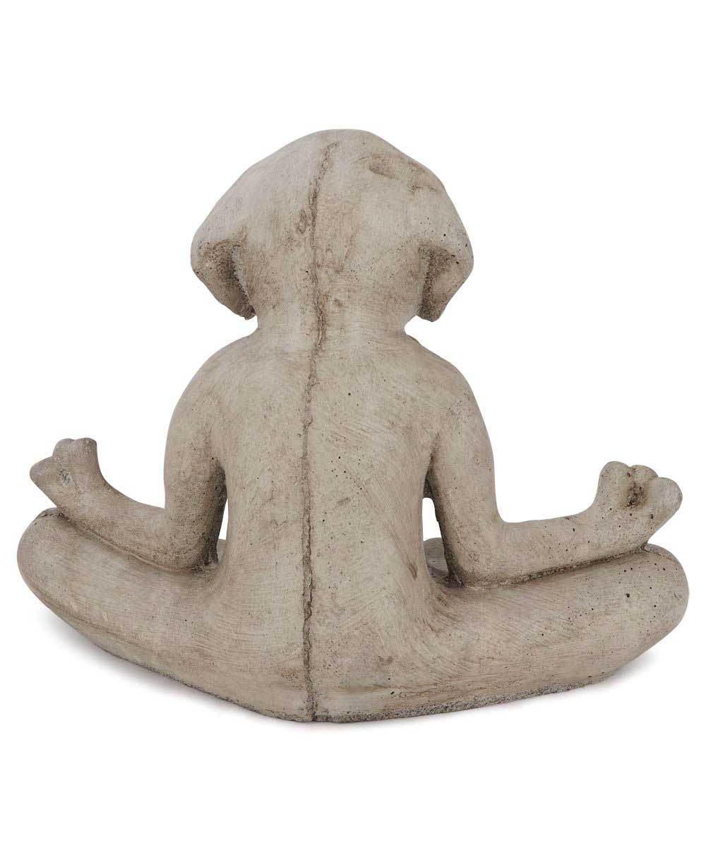 Meditating Zen Yoga Dog Cast Stone Statue USA Made - Sculptures & Statues