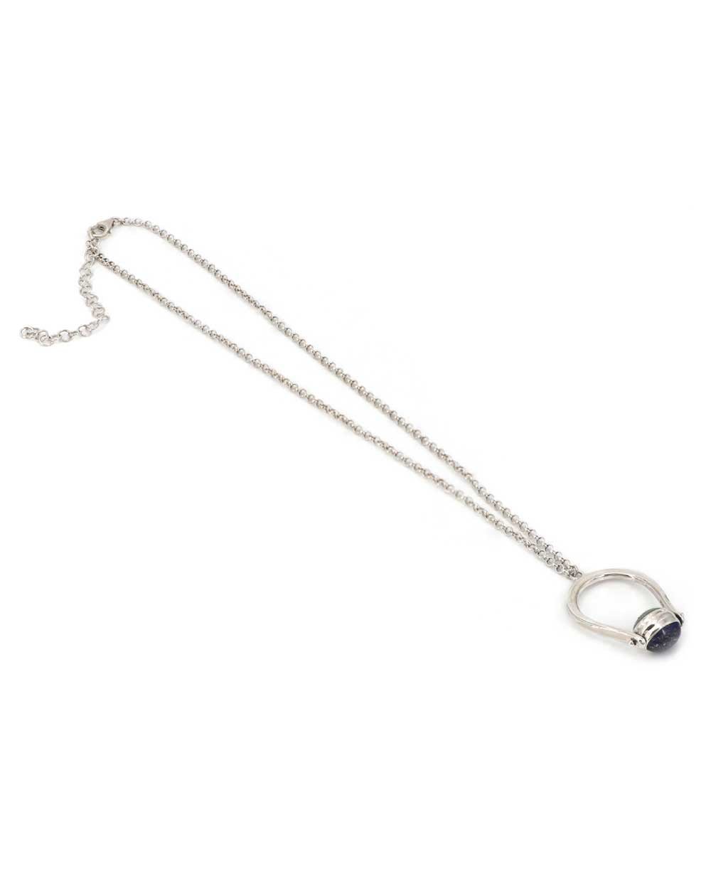 Mindful Sterling Silver Spinner Pendant with Lapis and Turquoise - Necklaces