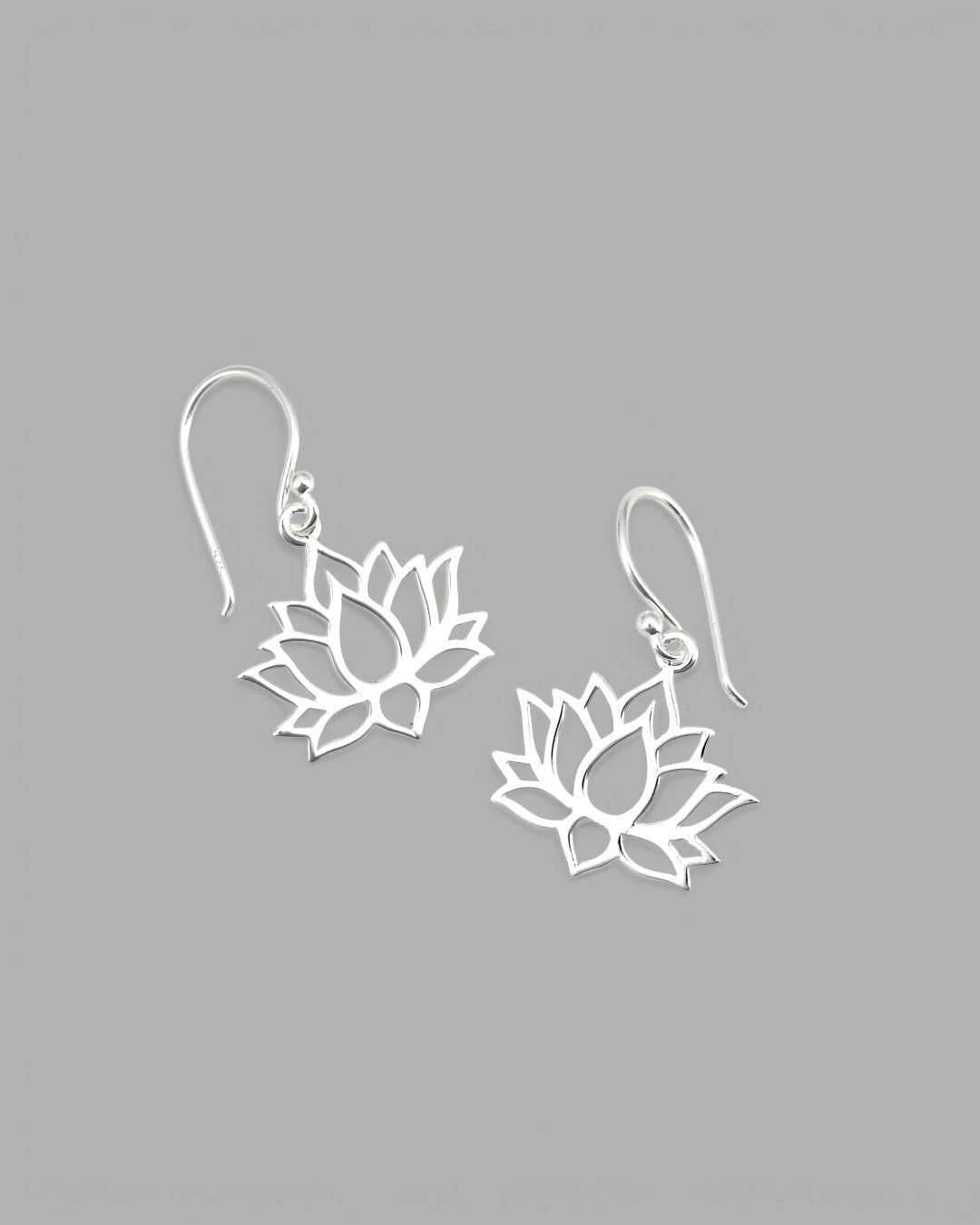 Minimalist Sterling Lotus Drop Earrings - Earrings