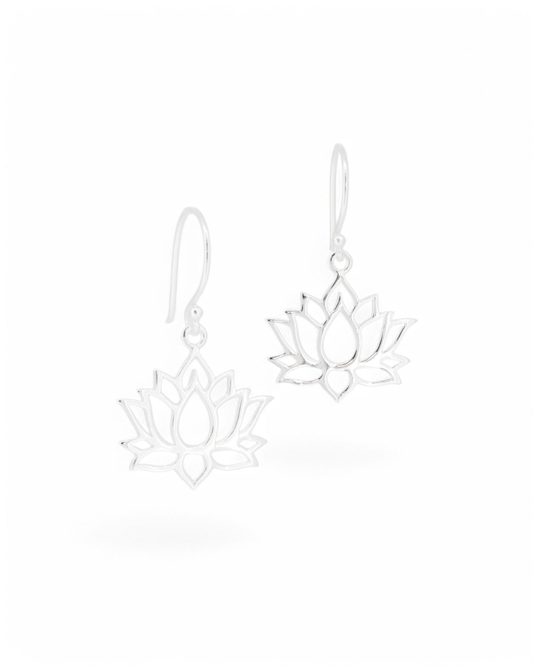 Minimalist Sterling Lotus Drop Earrings - Earrings