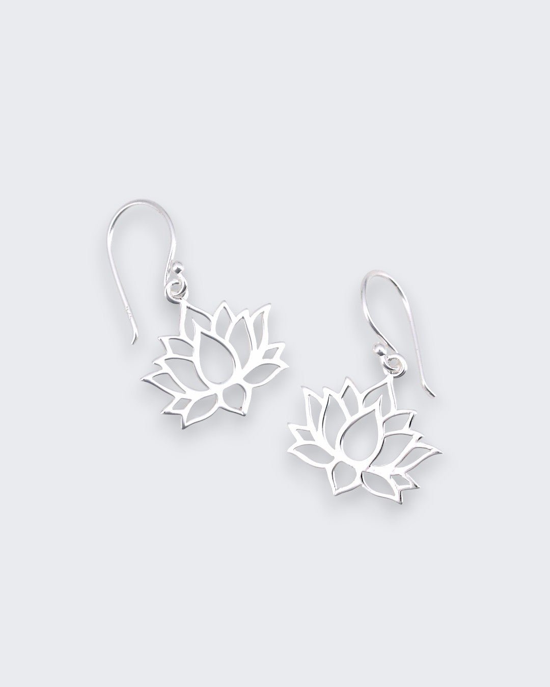 Minimalist Sterling Lotus Drop Earrings - Earrings
