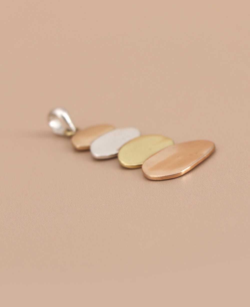 Mixed Metal Cairn Pendant: A Symbol of Guidance and Balance - Charms & Pendants