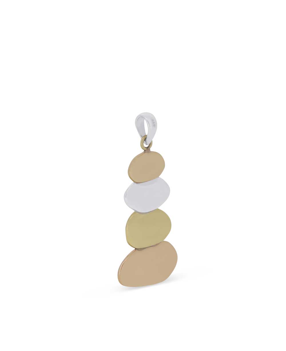 Mixed Metal Cairn Pendant: A Symbol of Guidance and Balance - Charms & Pendants