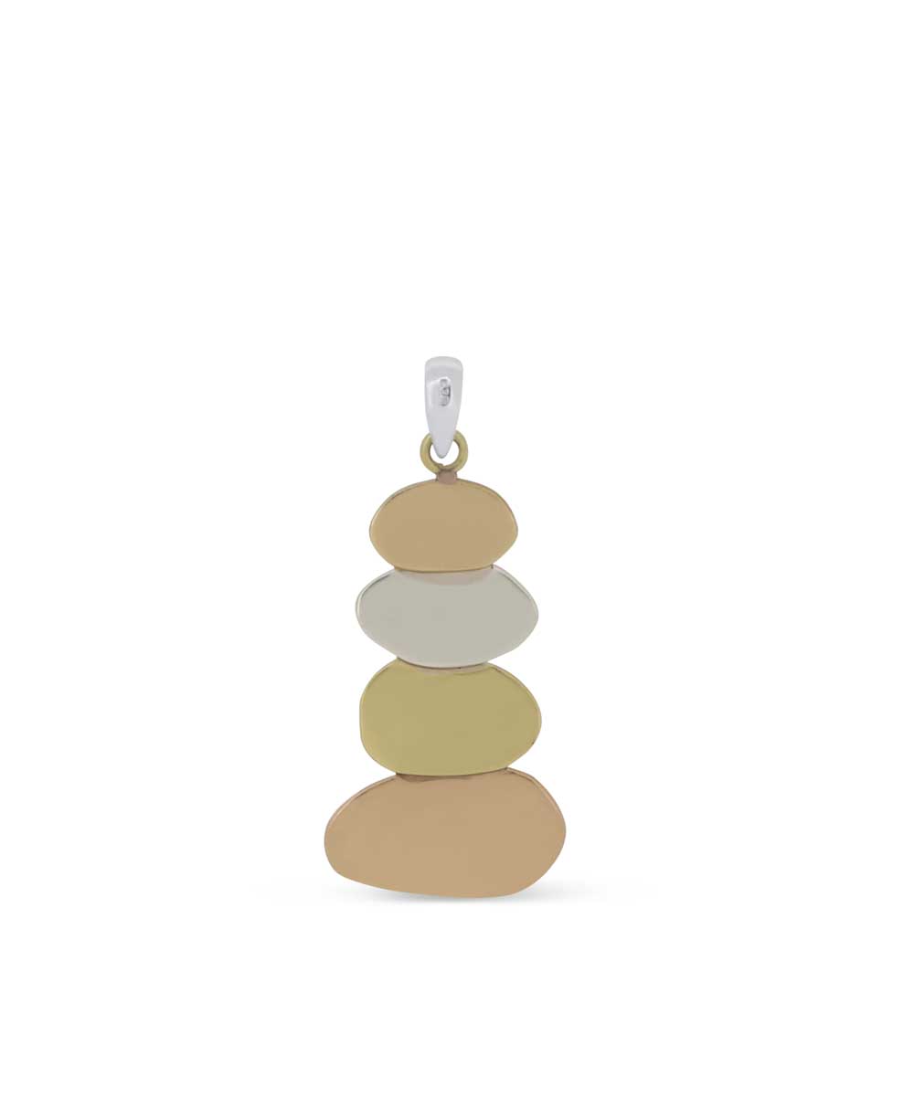 Mixed Metal Cairn Pendant: A Symbol of Guidance and Balance - Charms & Pendants