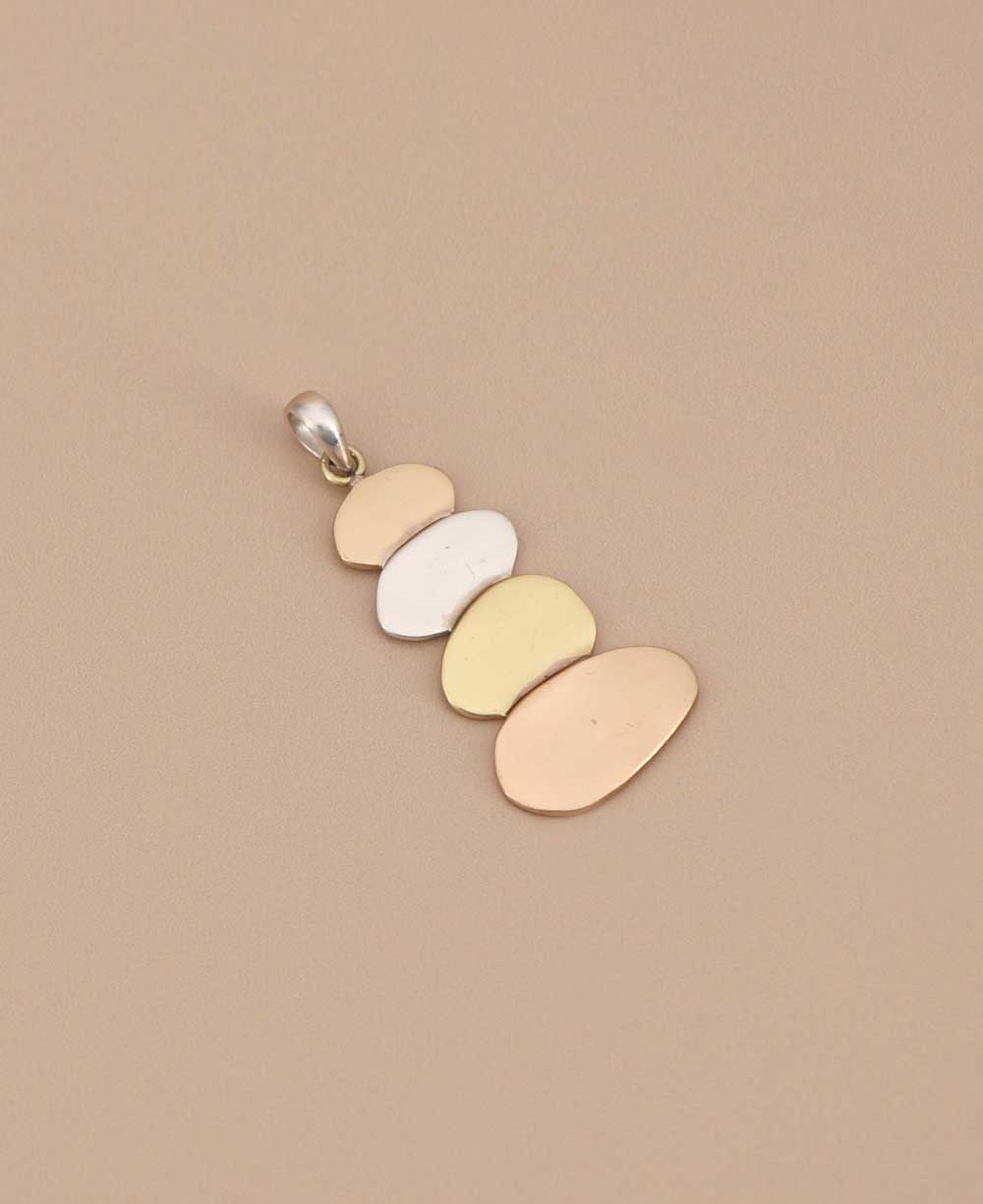 Mixed Metal Cairn Pendant: A Symbol of Guidance and Balance - Charms & Pendants