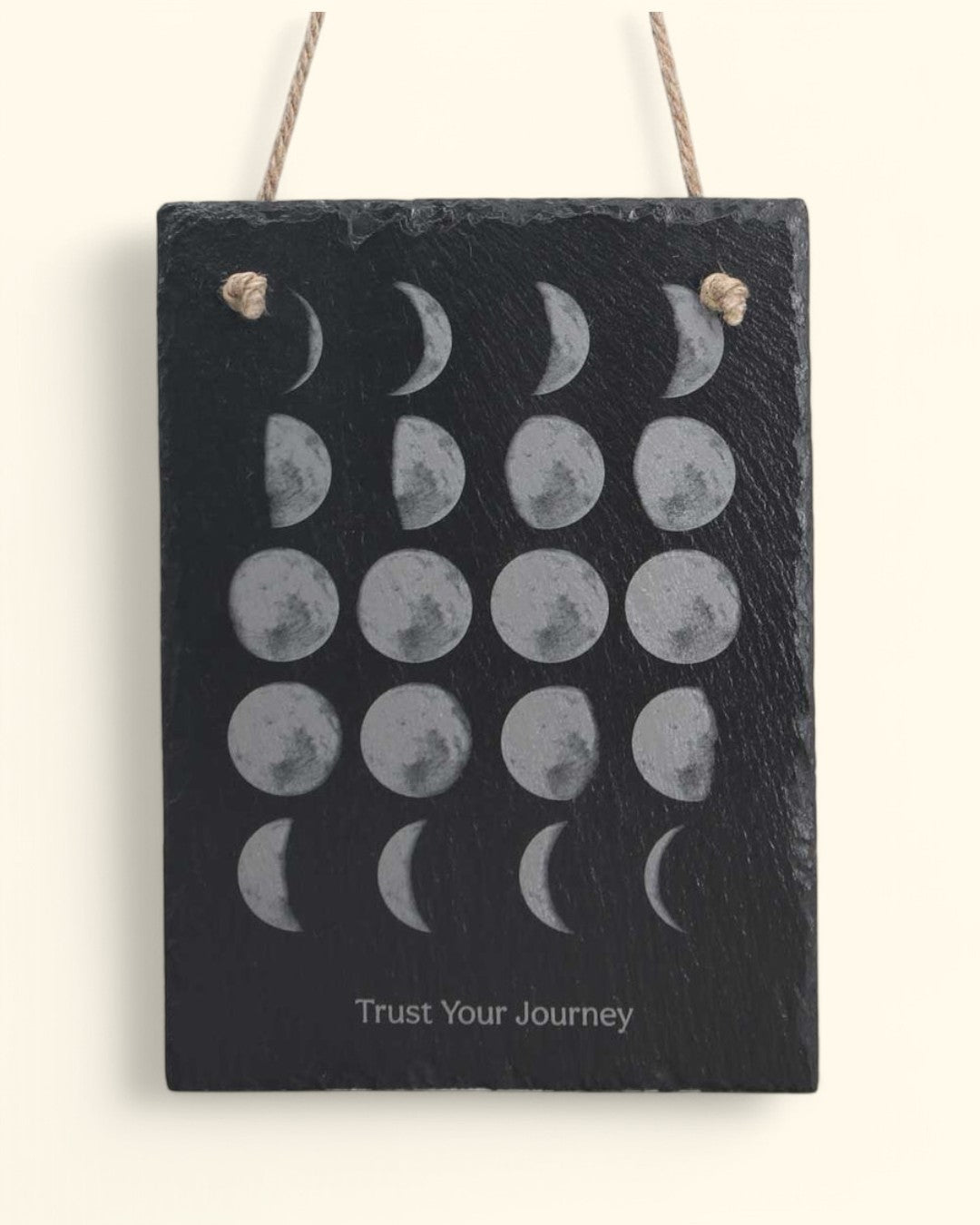 Moon Phase Trust Your Journey Slate Wall Hanging - Posters, Prints, & Visual Artwork