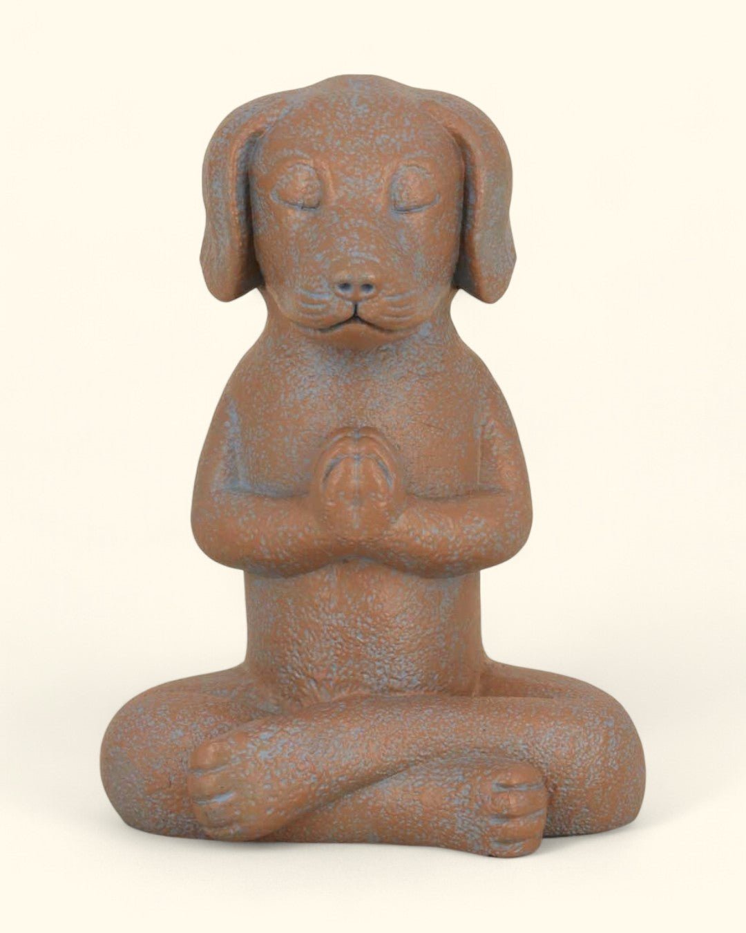 Namaste Dog Statue, Terra Cotta Finish - Sculptures & Statues