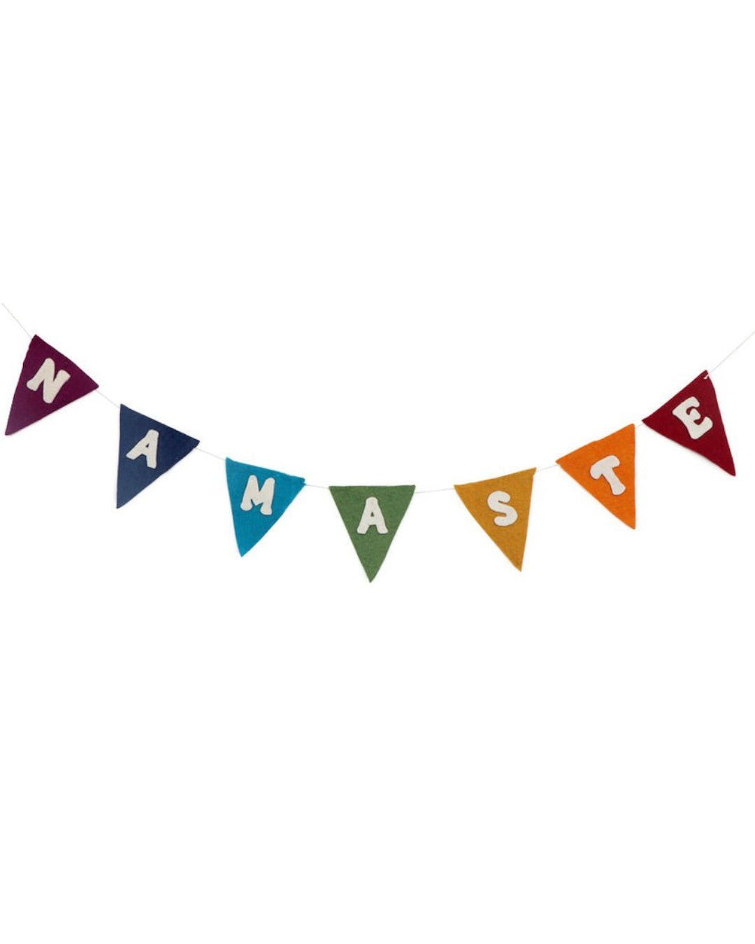 Namaste Felt Flag Banner in Chakra Colors - Wreaths & Garlands