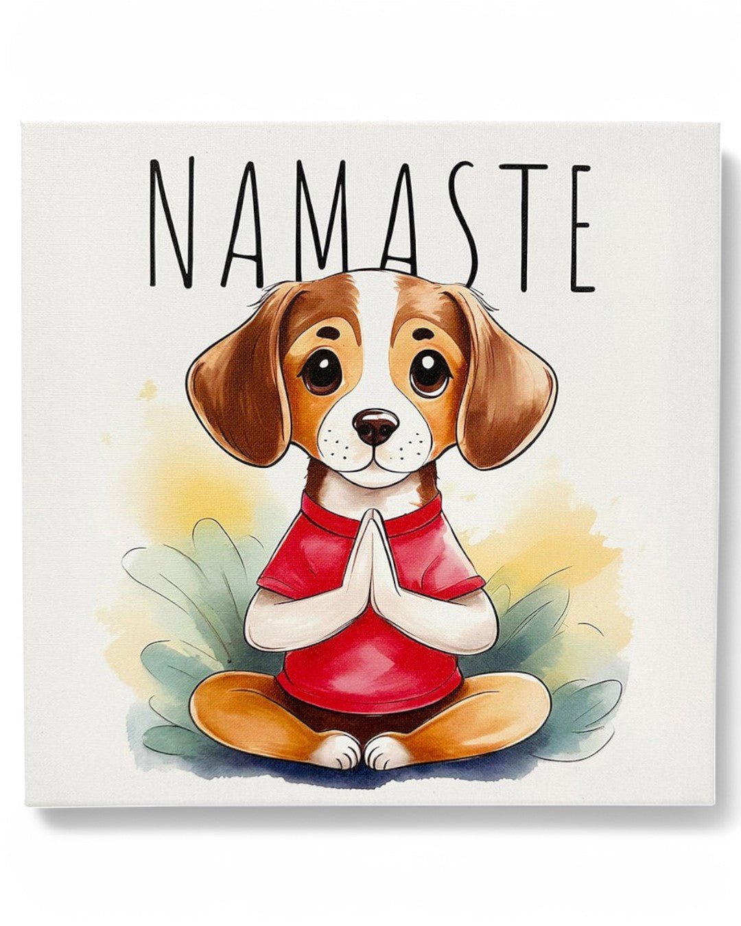 Namaste Meditating Dog Wall Canvas - Posters, Prints, & Visual Artwork