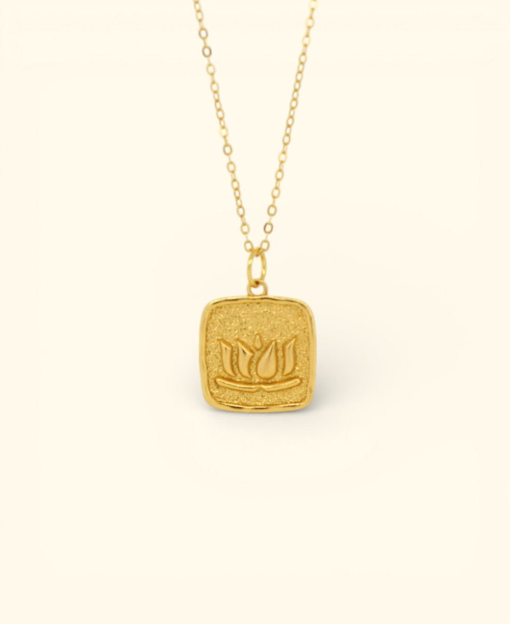 “No Mud, No Lotus” Necklace – 18K Gold Plated Lotus Pendant - Necklace