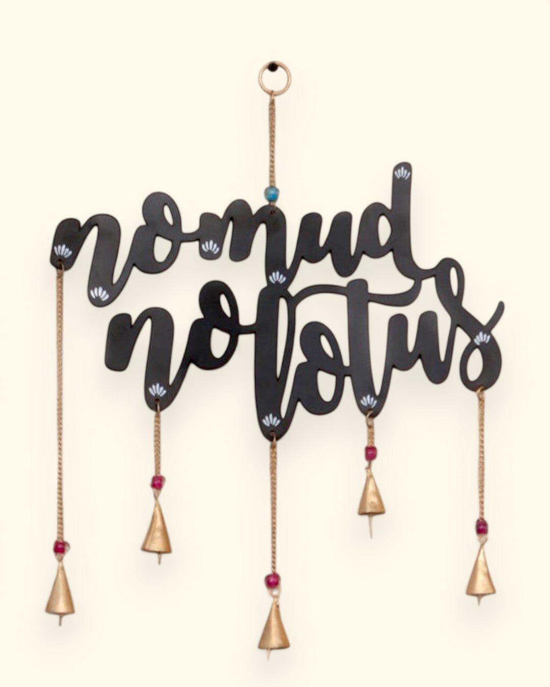 No Mud No Lotus Recycled Metal Wall Chime Hanging, Fair Trade - Wind Chimes